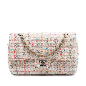 Pre-Loved Chanel Medium Classic Tweed Sequins Double Flap